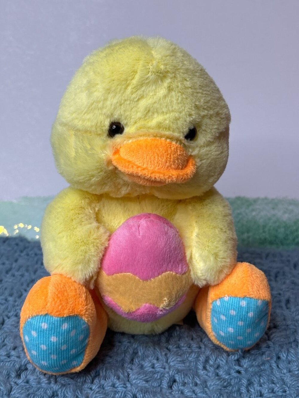Animal Adventure 2017 Chick Duck Plush Stuffed Animal Easter Egg 7 inches